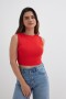 Top tejido cuello redondo ROJO