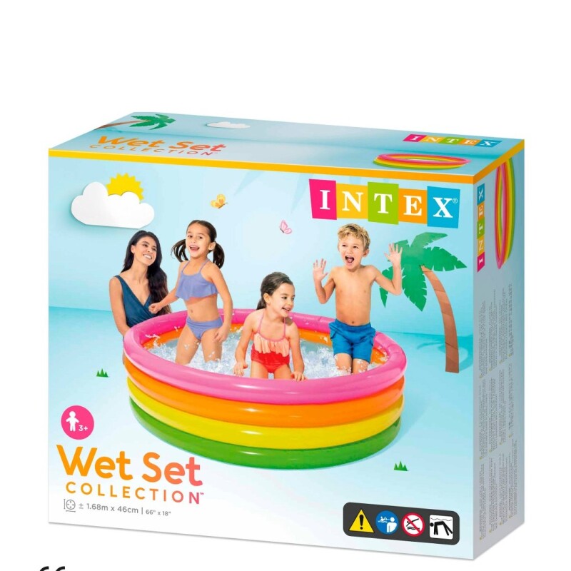 INTEX PISCINA INFLABLE PARA NIÑO CIRCULAR DE 4 AROS 168 X 46 CMS 617 LITROS Intex Piscina Inflable Para Niño Circular De 4 Aros 168 X 46 Cms 617 Litros