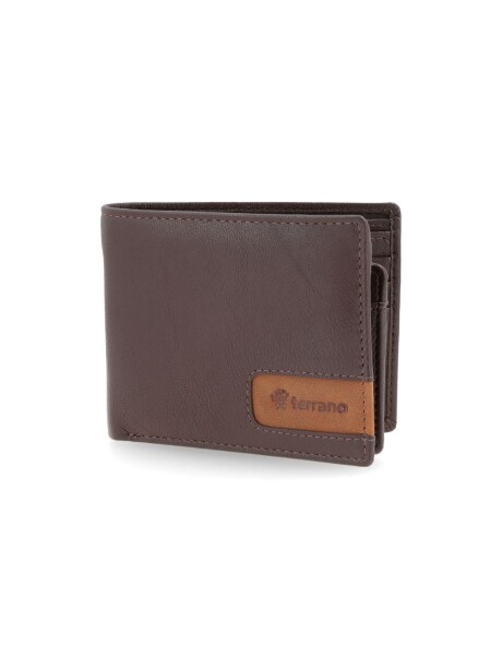 Billetera Cuero Con Grifa Marron