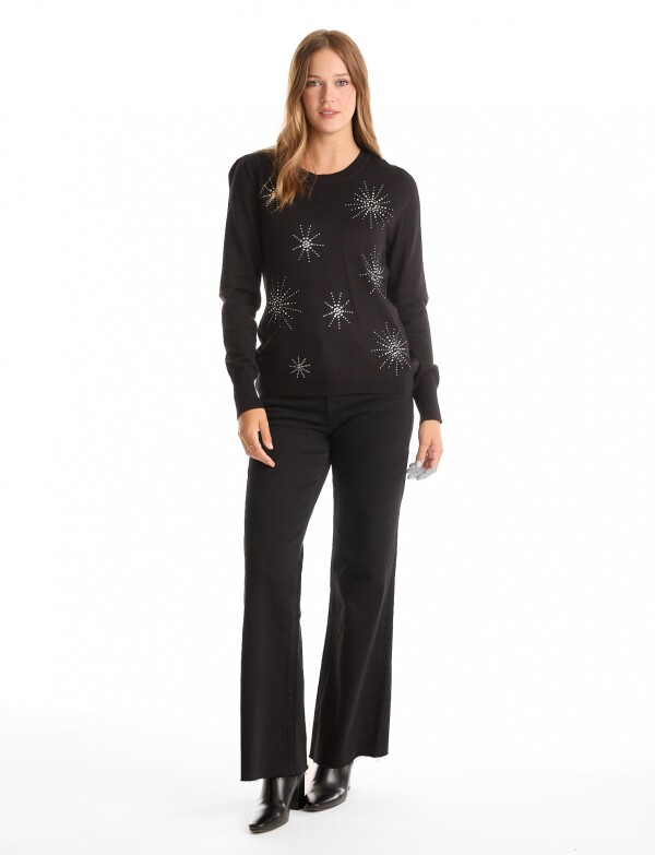 Buzo Destellos Strass NEGRO