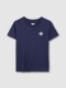 Camiseta Azul Con Estampado Estrella Cru Azul Medio Oscuro