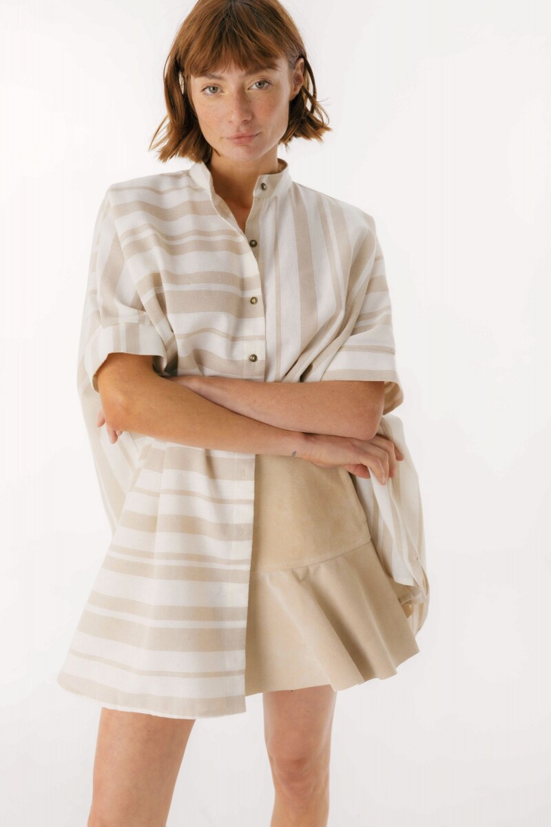 Camisa Azorella Rayas Crudo