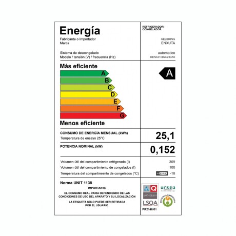 Refrigerador ENXUTA RENX410DW Capacidad 409Lts Frío Seco Refrigerador ENXUTA RENX410DW Capacidad 409Lts Frío Seco