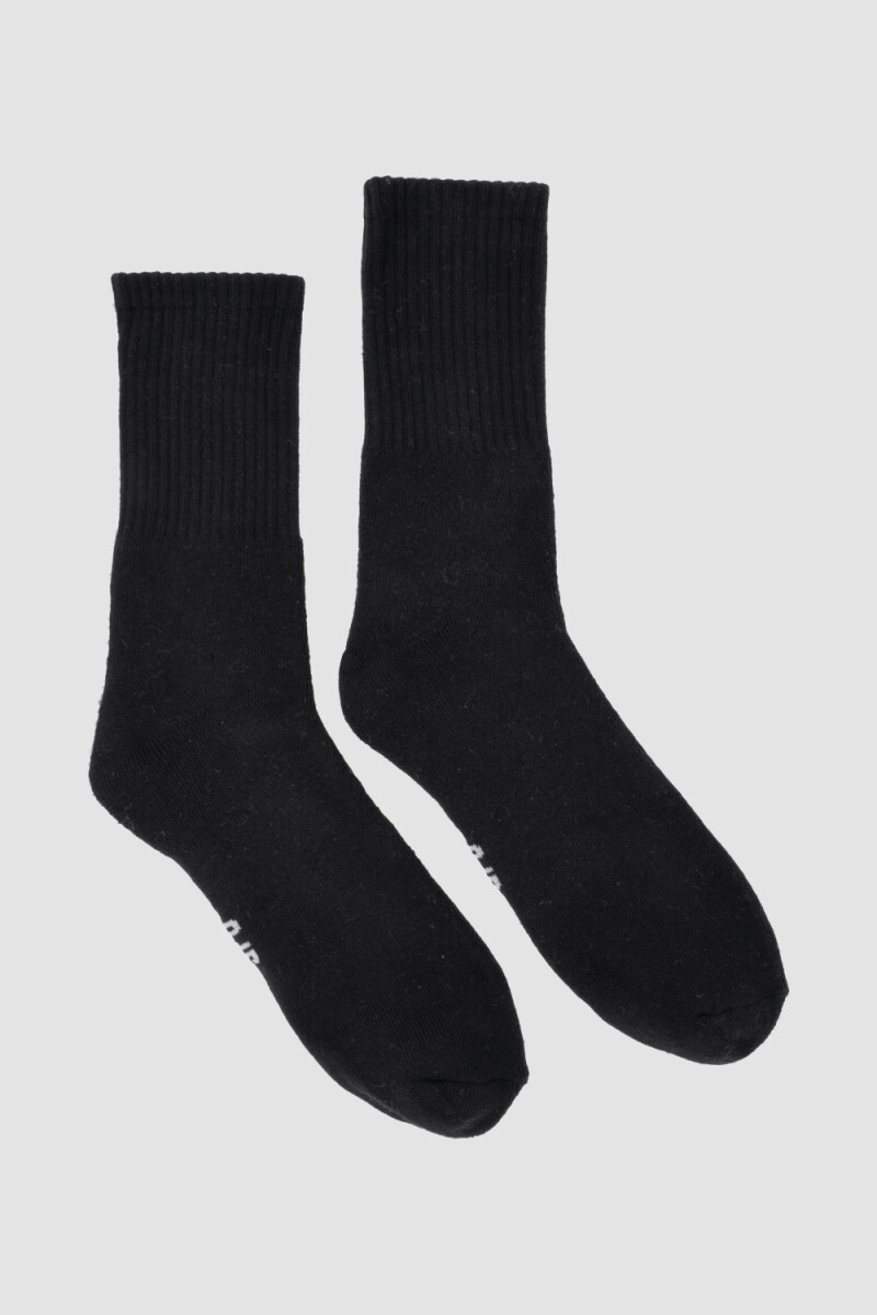 Medias deportivas lisas con felpa interior Negro