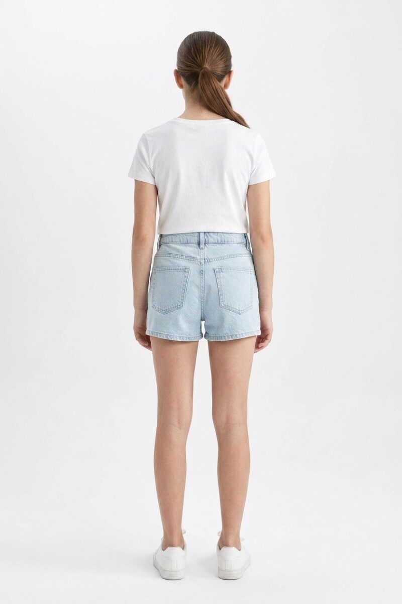 Short-pollera estilo denim CELESTE
