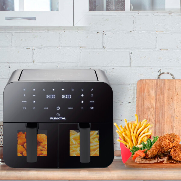 Freidora Sin Aceite Digital Doble Cesto 9 L Punktal Pk-909 Fd FREIDORA SIN ACEITE PUNKTAL PK-909FD