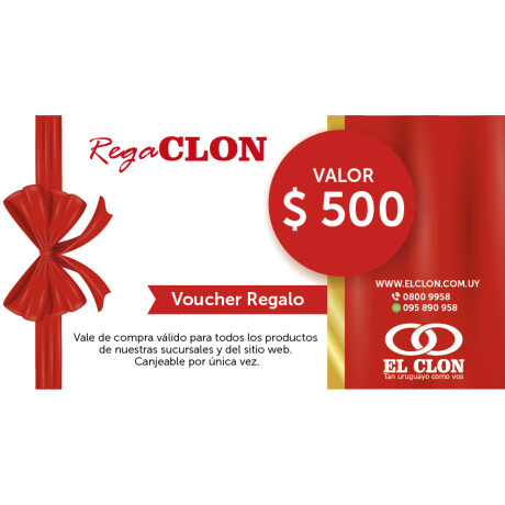 VOUCHER OBSEQUIO REGACLON $ 500 VOUCHER OBSEQUIO REGACLON $ 500