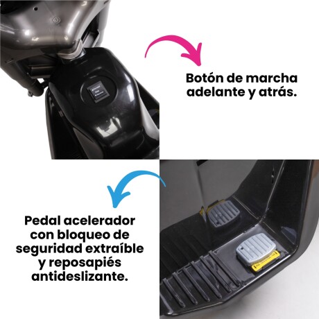 Moto a Bateria para Niños Fox Dark Negra con Detalles Steticos 001