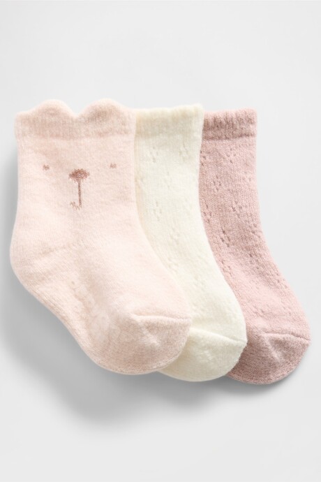 Medias Pack X3 Bebè Dull Rose