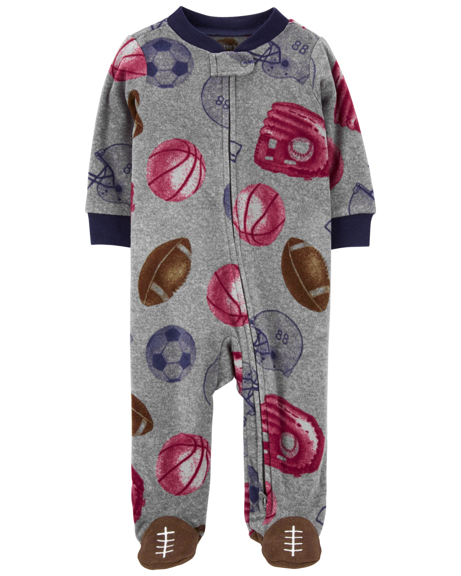 Pijama de Micropolar para Dormir y Jugar con Pie Deportes 0