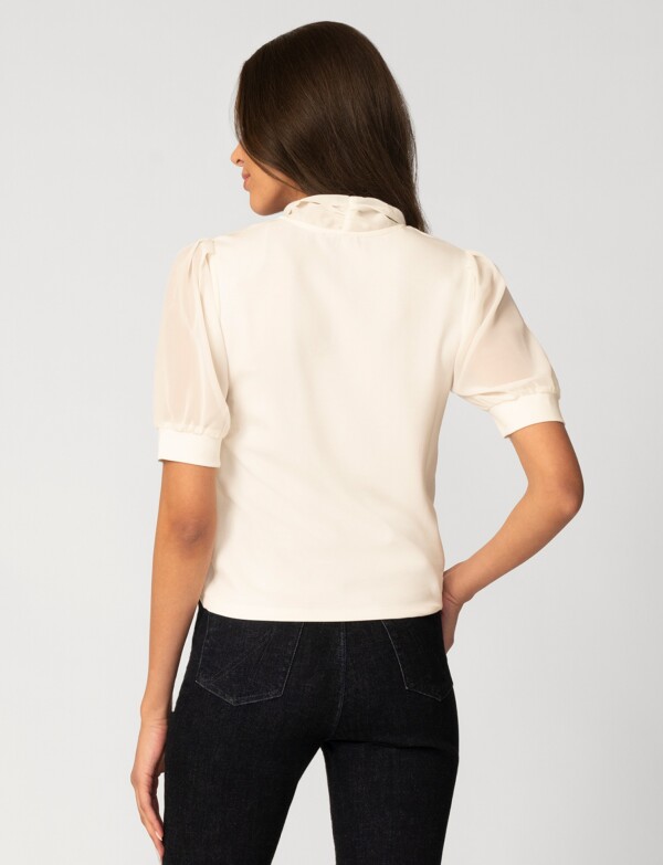 Blusa Escote Con Lazo CRUDO