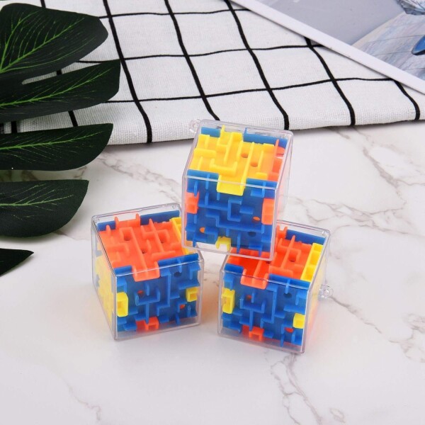 Cubo Magico Laberinto 3D Antiestres Ansiedad Ingenio Puzzle Color Variante Azul