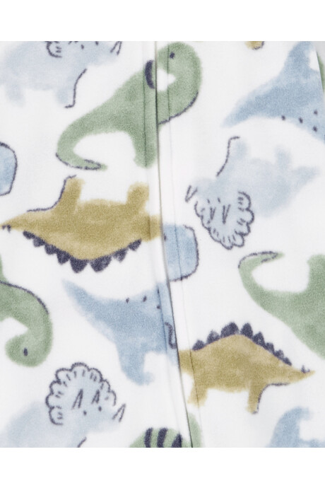 Pijama uno pieza de micropolar, con pie, diseño dinos Sin color