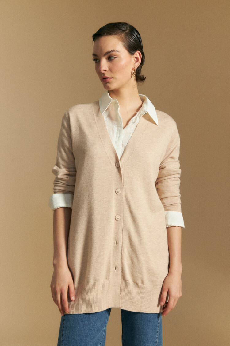 CARDIGAN ROMERO Beige Melange