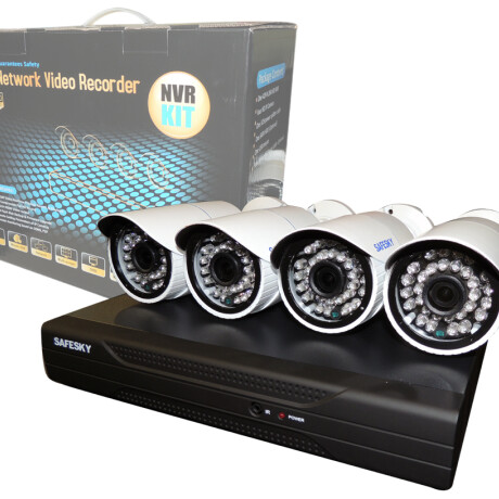 Kit Safesky Nvr + 4 Camaras Ip Exteriores + Accesorios 001