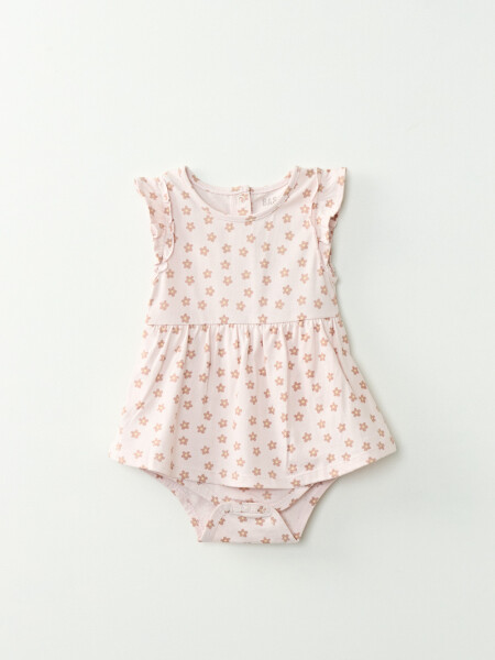 Body Vestido Sin Manga Estampa Flores Rosa