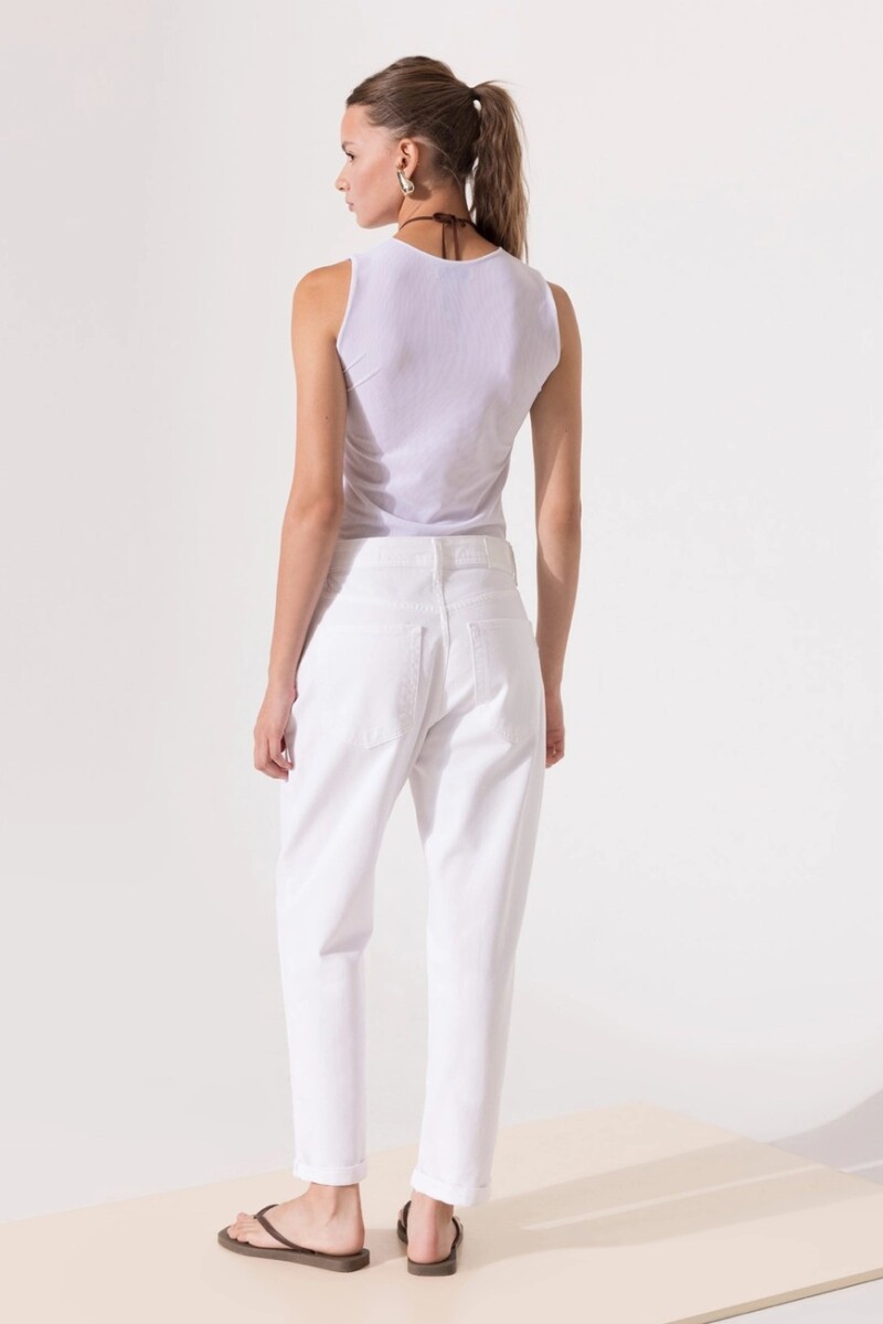 JEANS BOYFRIEND WHITE Blanco