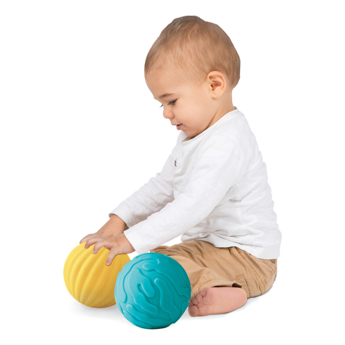 Set 3 Pelotas Sensoriales Juguete Bebe Primera Infancia Ludi - Variante Color Azul 