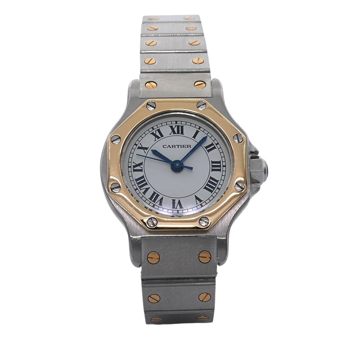 Cartier Santos Octagon Dama, 25 mm, acero y oro, modelo 0907, automático. 