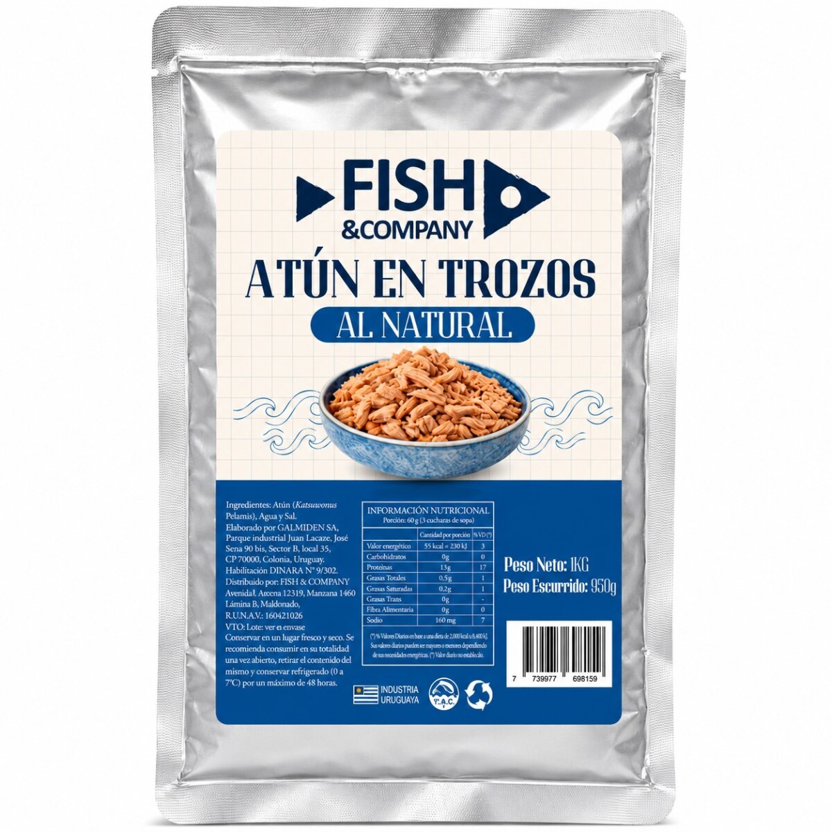 Atun Fish Company al Natural Pouch X 1 KG 