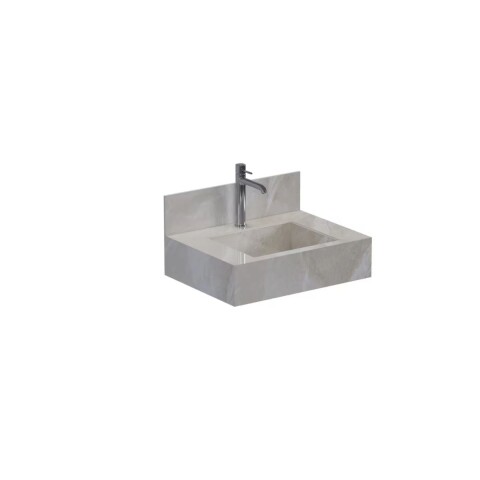 Mueble de baño suspendido de porcelanato Beige Napoles 60 cm con bacha incorporada Mueble De Baño Suspendido De Porcelanato Beige Napoles 60 Cm Con Bacha Incorporada