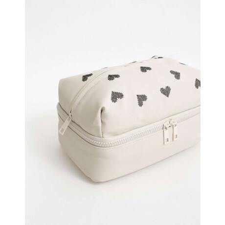 Portacosméticos Con Manija Blanco Crudo