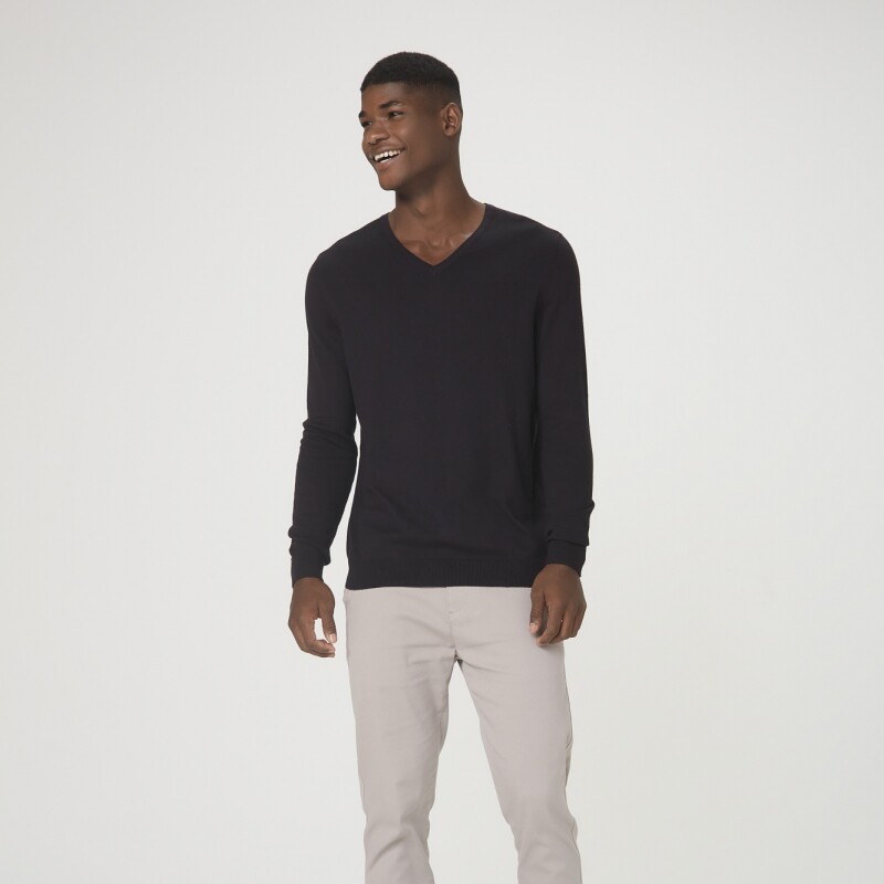 BLUSAO MASCULINO ADULTO (SWEATER) PRETO ESCURO