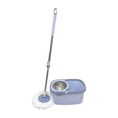 Mopa Extensible Giratoria 360° Con Balde Metal y 2 Repuestos Gris