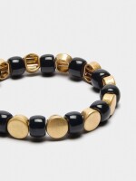 Pulsera Elástica De Abalorios negro