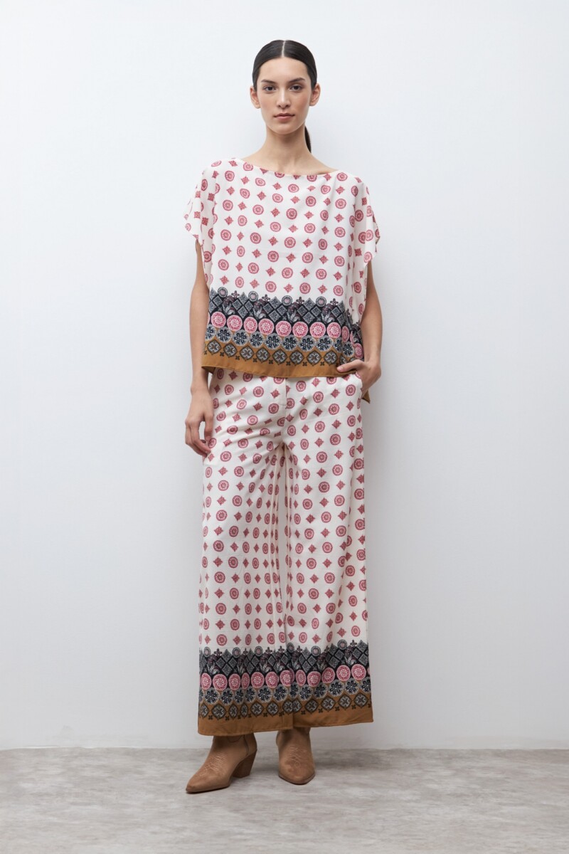 Pantalón estampado Aripé crudo