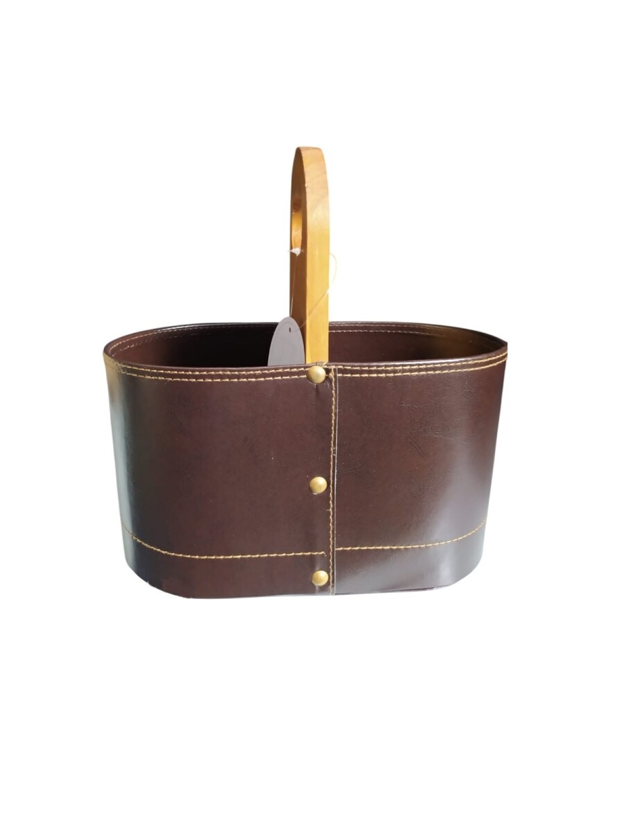 Matera de auto forrada con base de madera - chocolate 