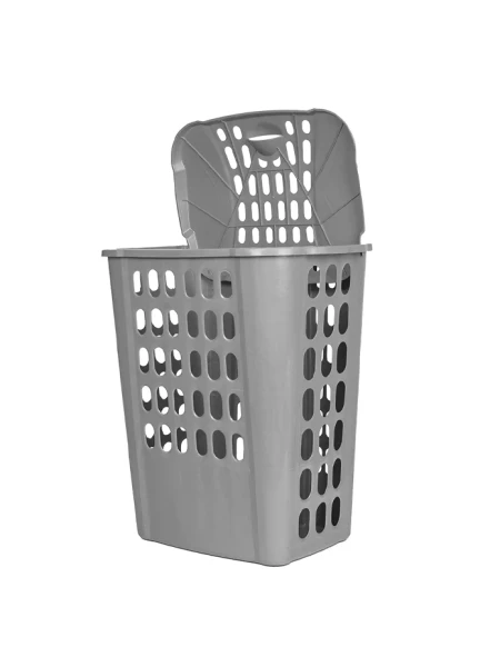 CESTO PARA ROPA CON TAPA GRIS