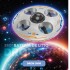 Drone Ovni Ufo Nave Espacial Luces RGB Control Remoto 80 Mts Color Gris