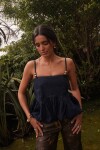 Balloon Top Jean Oscuro