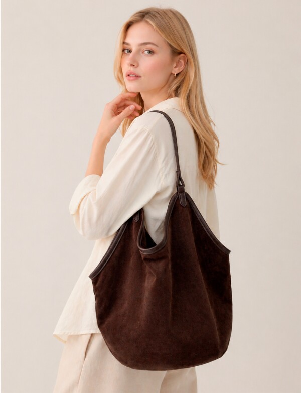 Cartera Hobo Suede MARRON