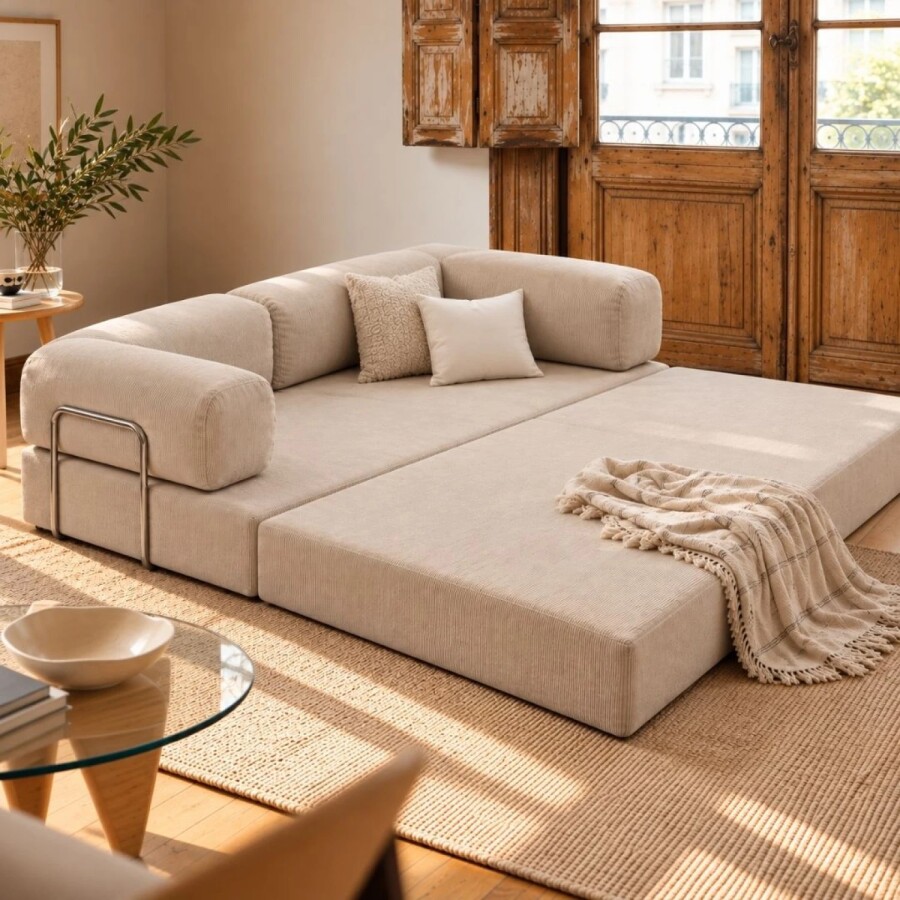 Sillón Cama Teddy Beige