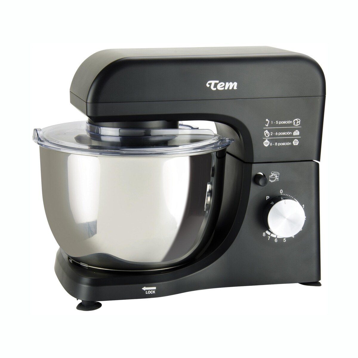 Batidora Planetaria TEM T1NBA1000 1000W Con Bowl De Acero Inoxidable 4,5L 