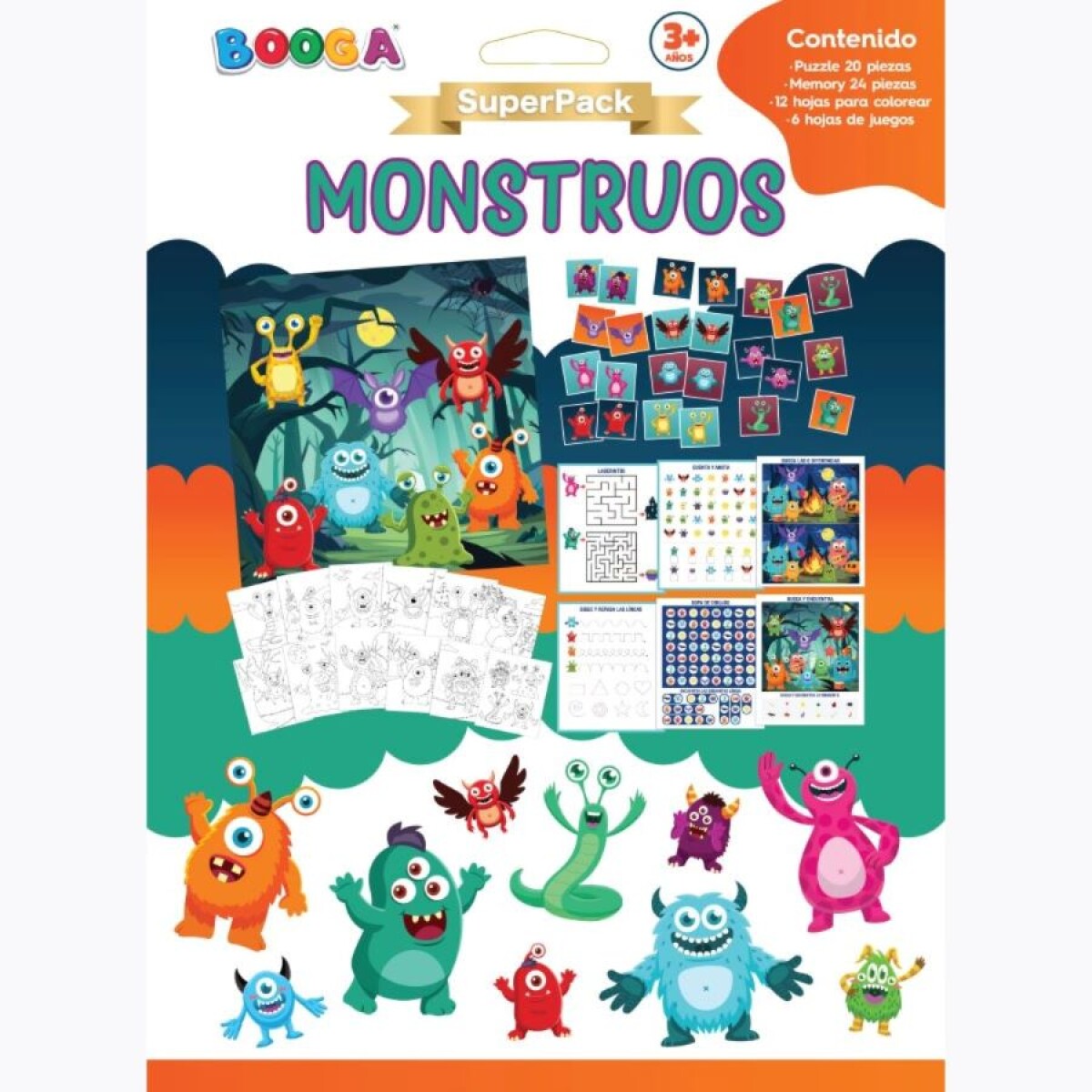 Superpack Para Leer Y Colorear Moustros Con Juegos Ub 