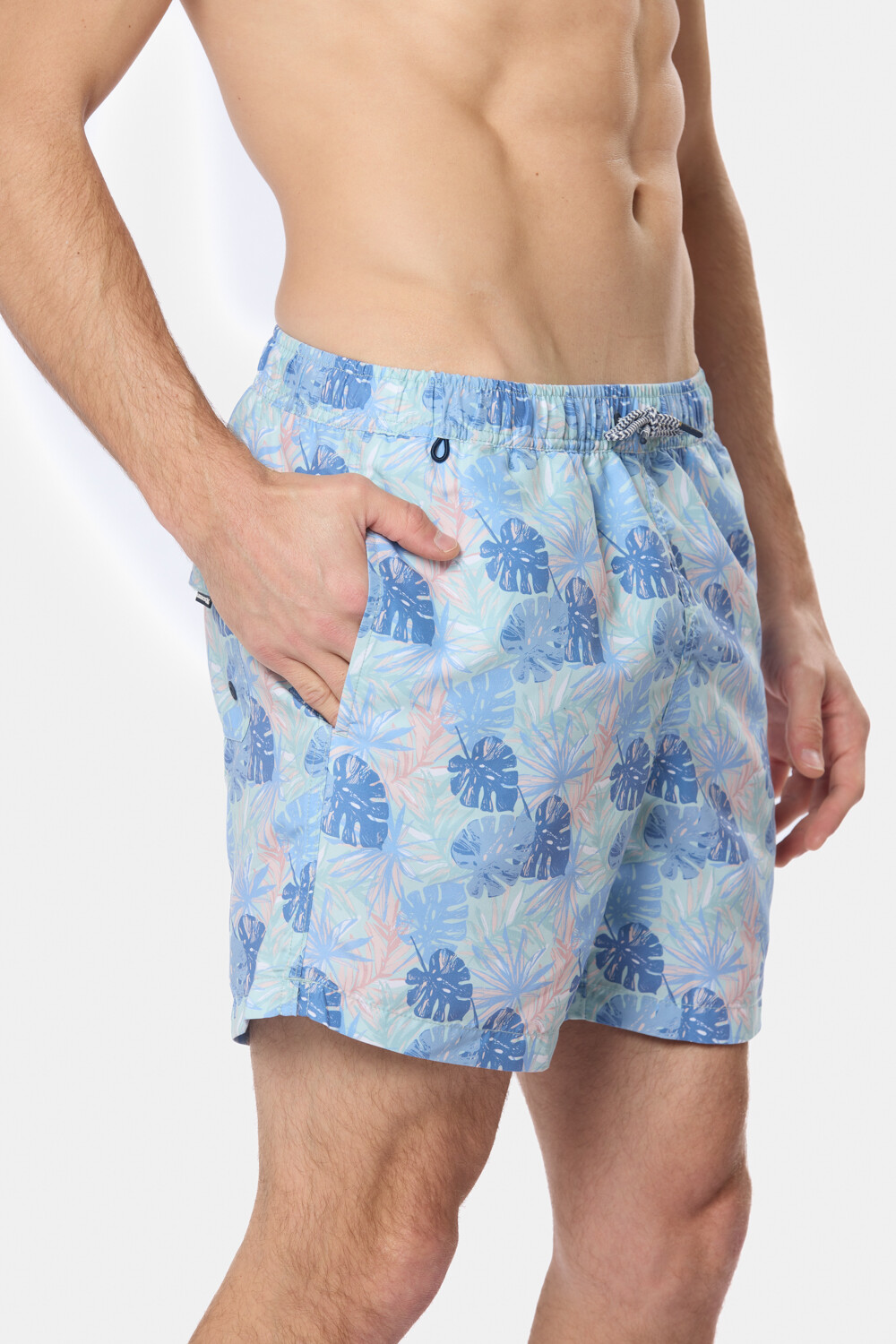 SHORT DE BAÑO ESTAMPADO Celeste