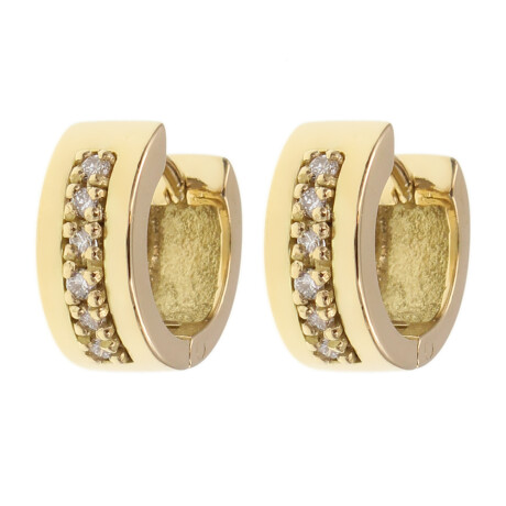 Caravanas, aros anchos de oro amarillo 18k y brillantes N8793 Caravanas, aros anchos de oro amarillo 18k y brillantes N8793