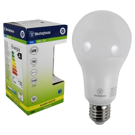 LAMPARA LED WESTINGHOUSE 9 W E27 A60 CALIDA LAMPARA LED WESTINGHOUSE 9 W E27 A60 CALIDA