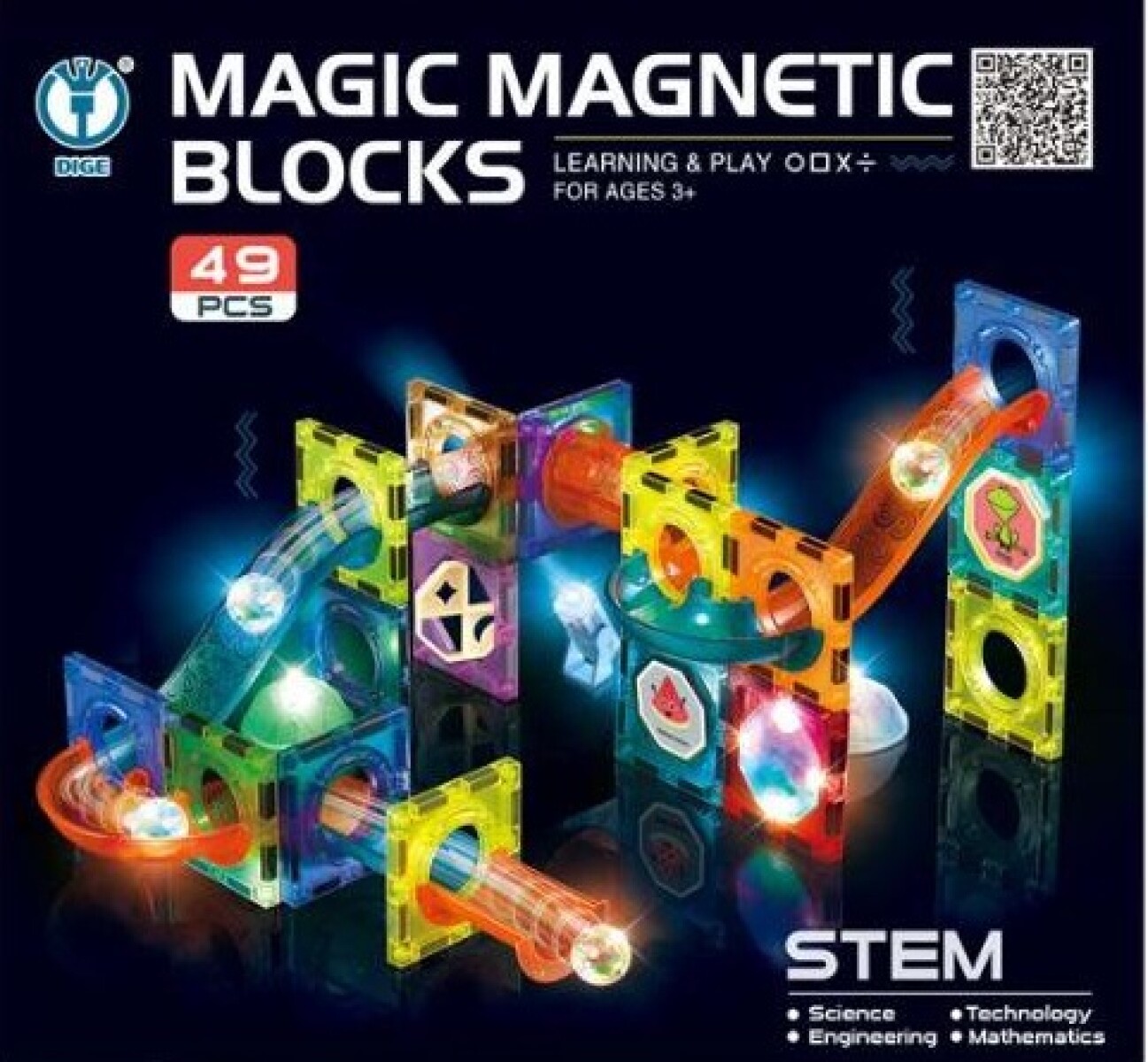 Bloques Magnéticos Luminosos 49 Piezas - 001 