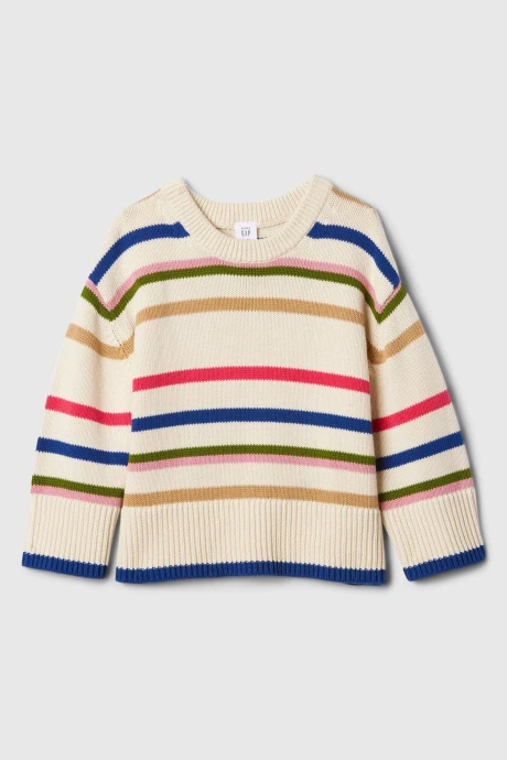 Buzo Cuello Redondo Toddler Niña White Multi Stripe