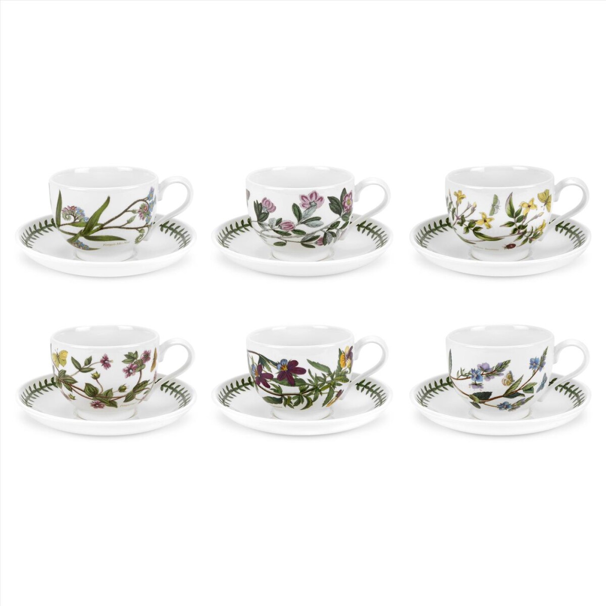 PORTMERION BOT GARDEN SET TAZA TE Y PLATITO X 6 
