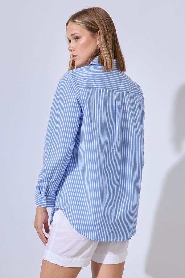 Camisa Lineas AZUL/BLANCO