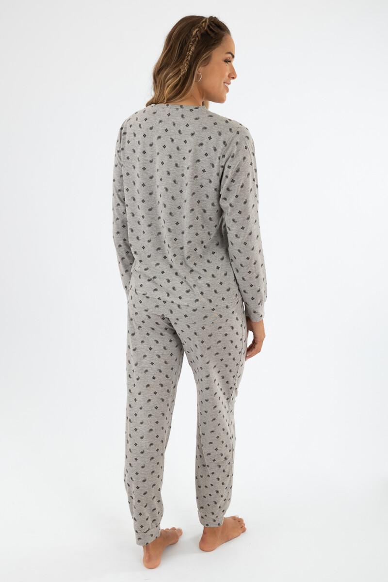 Pijama bulgaro black Gris melange