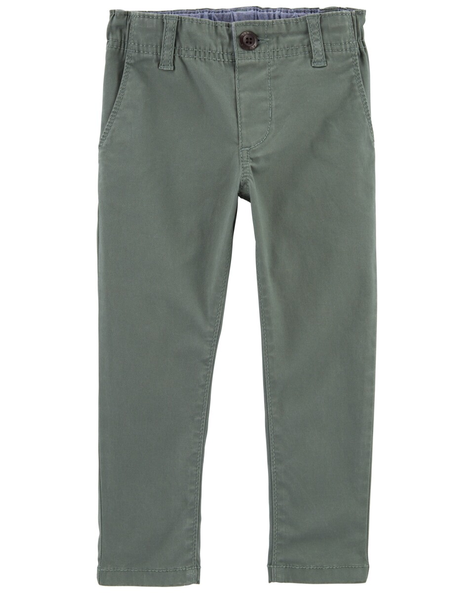 Pantalón de algodón, ajustado, verde 
