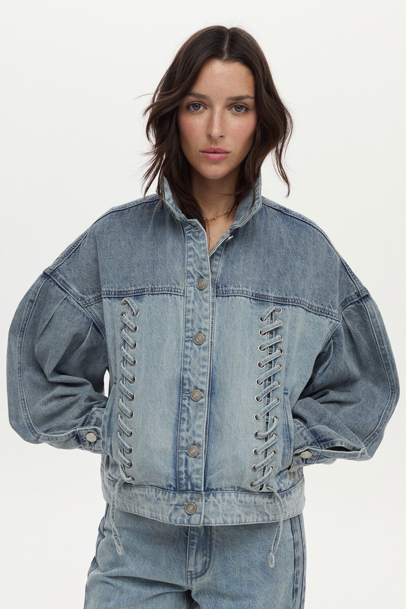 Campera Rave Celeste