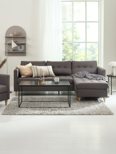 Sofá FALSLEV chaise longue tela gris Sofá FALSLEV chaise longue tela gris