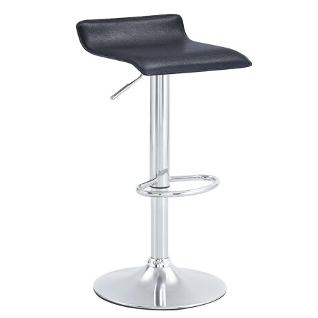 Banqueta Alta Negra con Base Cromada y Regulación de Altura Banqueta Alta Negra con Base Cromada y Regulación de Altura